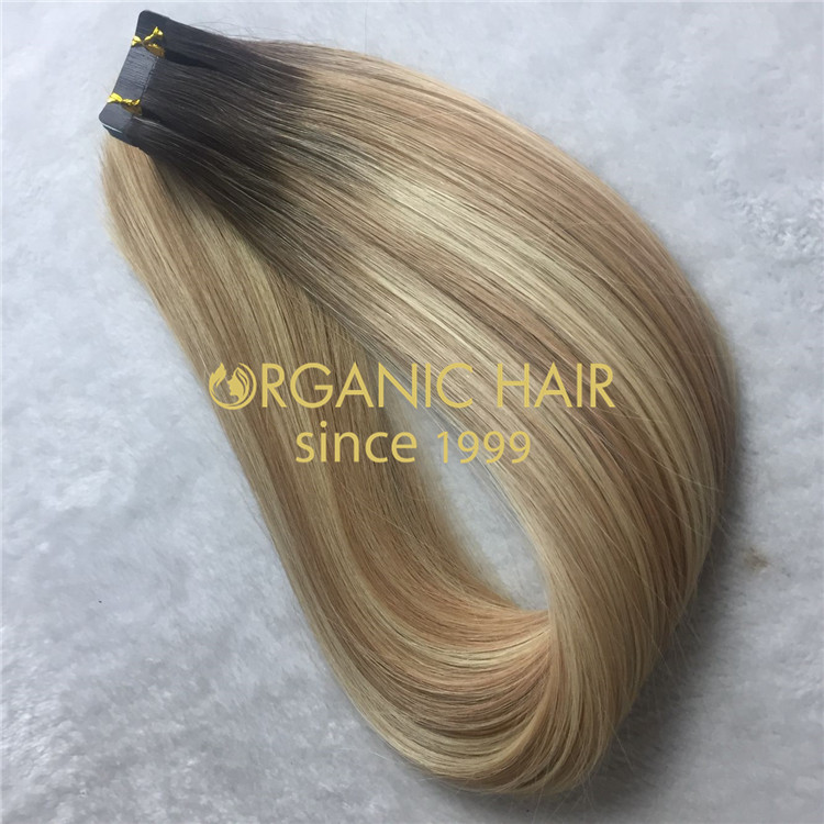 Piano color #12/60 human tape in hair extensions X112